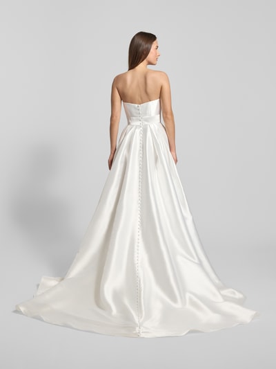 Luxuar Regular fit bruidsjurk met sierknoopsluiting Offwhite - 5