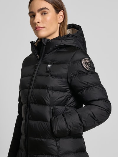 Blauer Usa Lange donsjas met capuchon, model 'AGNES' Zwart - 3