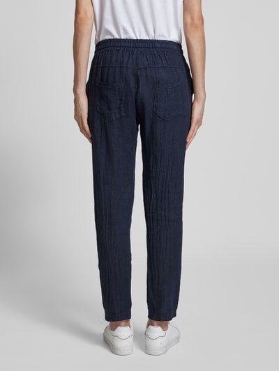 ZABAIONE Linnen broek met elastische band Marineblauw - 5