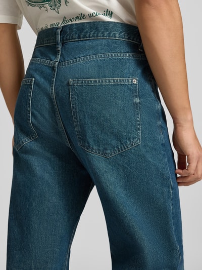 REVIEW Straight Fit Jeans aus reiner Baumwolle im Used-Look Blau 3