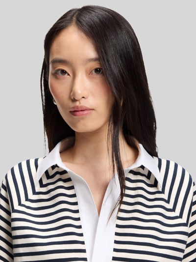 BOSS Loose Fit Poloshirt aus Baumwoll-Mix Modell 'ESSIPA_STRIPED' Marine 3