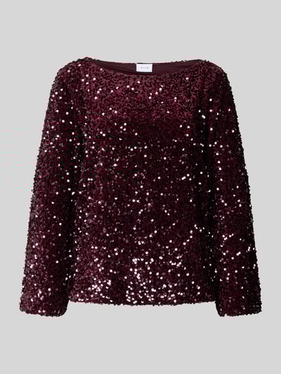 Vila Bluzka z cekinowym obszyciem model ‘FAITH’ Śliwkowy 2