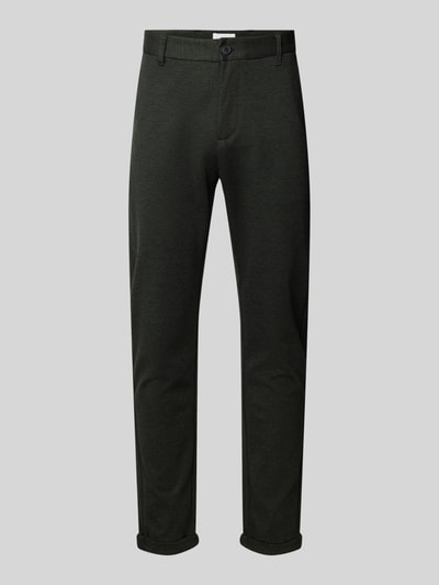 Lindbergh Slim fit stoffen broek met verkort model Olijfgroen - 2