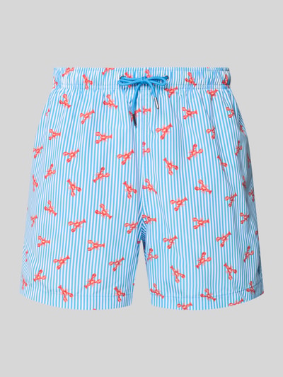MCNEAL Regular Fit Badeshorts mit Allover-Motiv-Print Metallic Blue 1