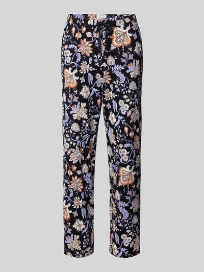 Schiesser Spodnie od piżamy o kroju regular fit z tunelem Czarny 1