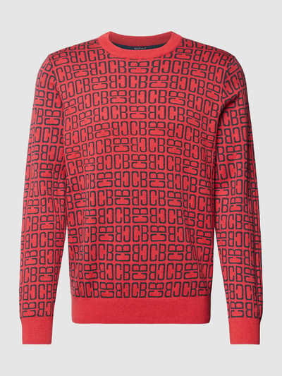 Christian Berg Men Strickpullover mit Rundhalsausschnitt Koralle Melange 2