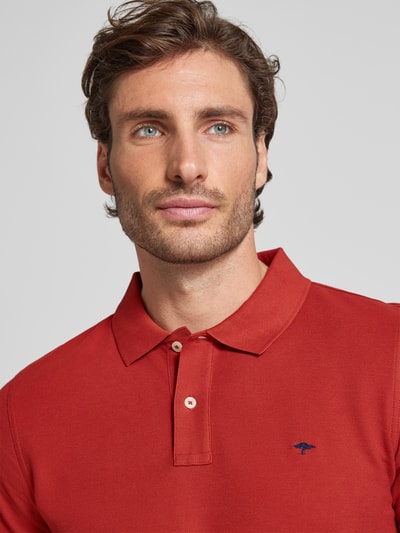 Fynch-Hatton Regular fit poloshirt met labelstitching Roestrood - 3