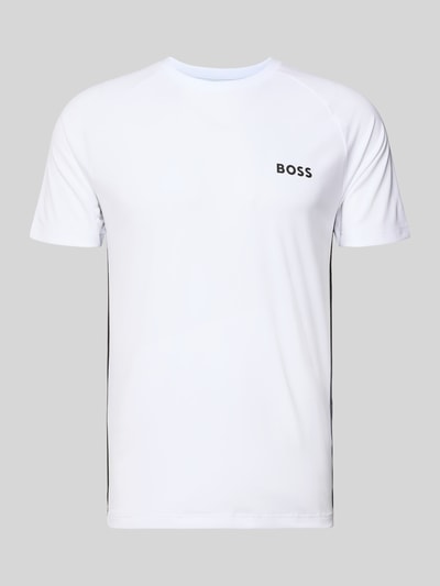 BOSS Green Slim fit T-shirt met labelprint, model 'TOP SPIN CB' Wit - 1