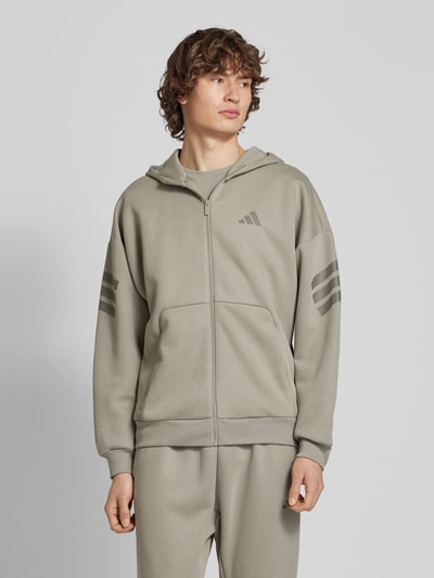 ADIDAS SPORTSWEAR Oversized Sweatjacke mit Label-Print Taupe 4