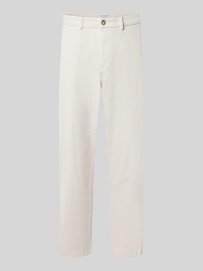 Produktfoto, Cordhose mit seitlichen Eingrifftaschen von Casual Friday in Offwhite, Baumwoll-Mix mit Stretch-Anteil, schmale Passform, dezente Struktur