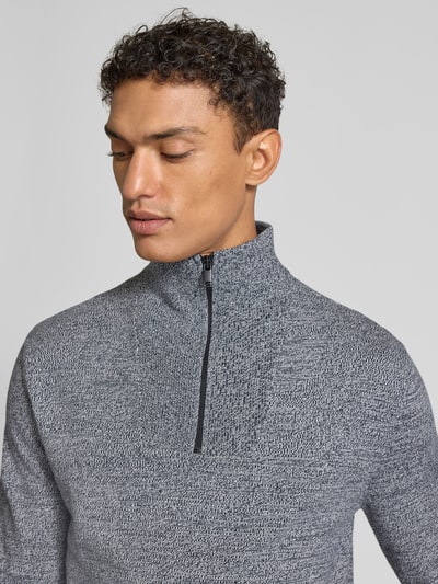 Tom Tailor Denim Bluza z kołnierzem o kroju regular fit z czystej bawełny Złamany biały melanż 3