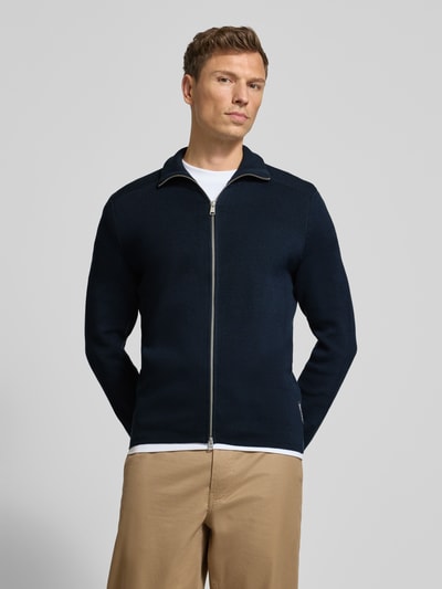 Marc O'Polo Regular fit gebreid jack van puur katoen Marineblauw - 4