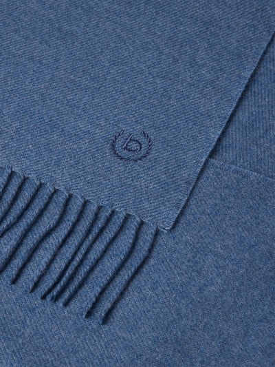 bugatti Schal aus Schurwolle mit Label-Stitching Jeansblau 2