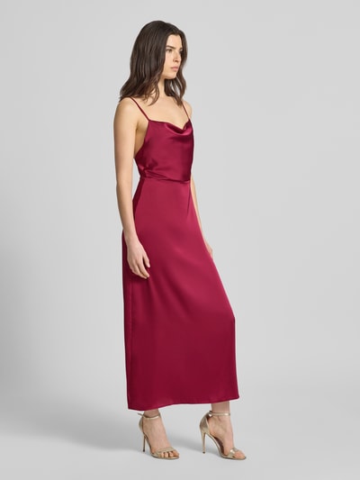 VILA regular fit midi-jurk met rugdecolleté model 'Ravenna' Donkerrood - 1