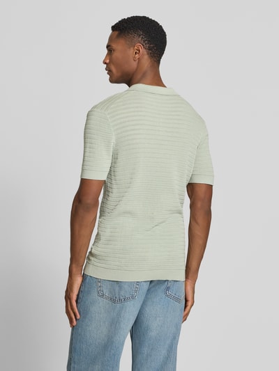 DRYKORN Slim Fit Strick-Poloshirt mit Strukturmuster Modell 'BRAIAN' Mint 5
