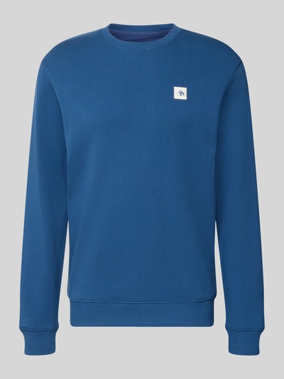 Produktfoto, Sweatshirt mit Label-Badge und Rundhalsausschnitt von Scotch & Soda in Blau, reine Baumwolle, Regular Fit, glatte Struktur