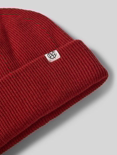 MSCH Copenhagen Beanie aus Wolle mit Label-Patch Bordeaux 2