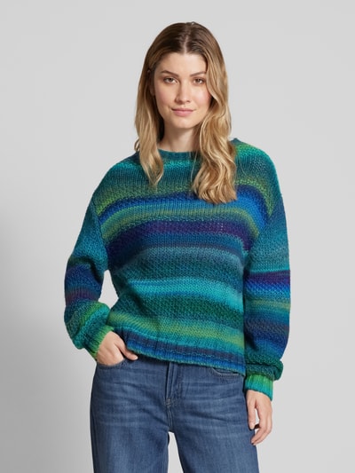 LOLLYS LAUNDRY Gebreide pullover met ronde hals, model 'Fairhaven' Donkergroen - 4