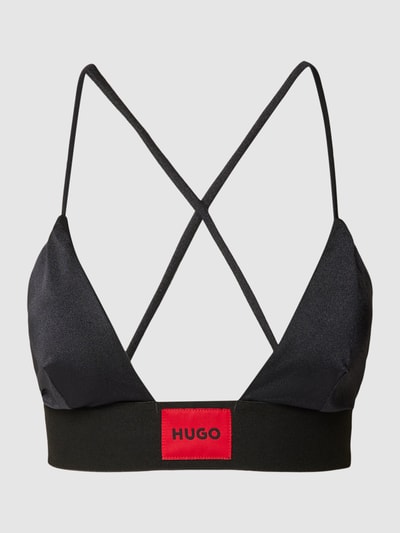 HUGO Bikini-Oberteil mit gekreuzten Spaghettiträgern Modell 'HANA' Black 1