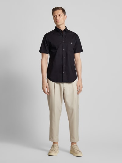 Gant Freizeithemd mit Label-Stitching Black 1