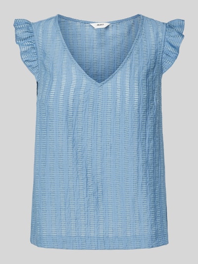 Object Bluzka z dekoltem w serek model ‘AMANDA’ Szaroniebieski 2