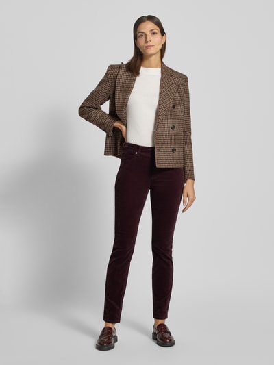 Marc O'Polo Spodnie sztruksowe o kroju slim fit z mieszanki bawełny model „ALKEA” Bordowy 1