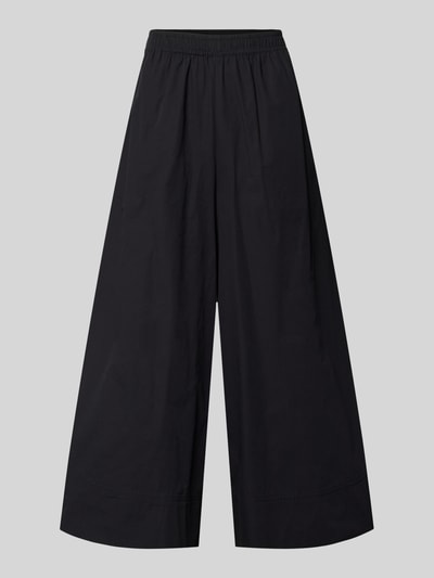 Produktfoto, Wide Fit Stoffhose mit elastischem Bund Modell 'Sunna' von My Essential Wardrobe in Schwarz, Falten-Optik, Bundweite 36 cm, Innenbeinlänge 58 cm, Damen, Schlupfhosen-Design