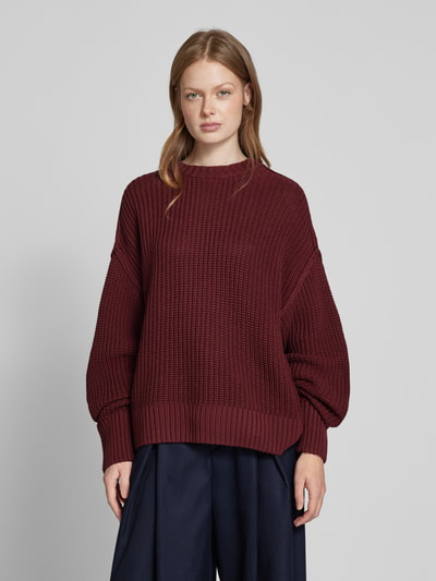 JAKE*S STUDIO WOMAN Oversized Strickpullover mit Strukturmuster Dunkelrot 4