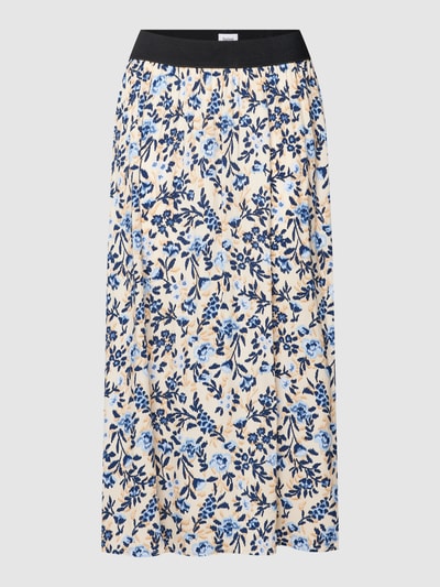 Saint Tropez Midirok met all-over bloemenmotief, model 'Inka' Ecru - 2