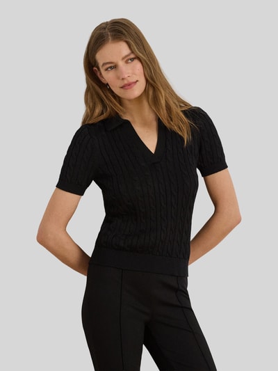 Lauren Ralph Lauren Koszulka polo o kroju regular fit z tkanego materiału – mieszanka bawełny Czarny 4
