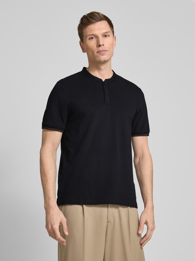 Cinque Slim Fit Poloshirt mit Rundhalsausschnitt Modell 'LANO' Black 4