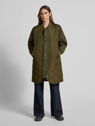 Marc O'Polo Długi bluzon o kroju regular fit ze stójką Khaki 1