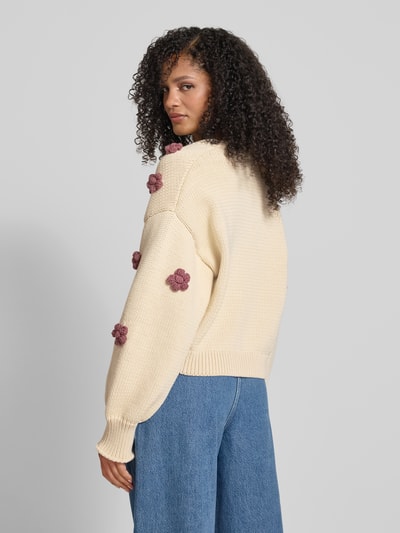 Jake*s Casual Strickjacke mit überschnittenen Schultern und V-Ausschnitt Ecru 5