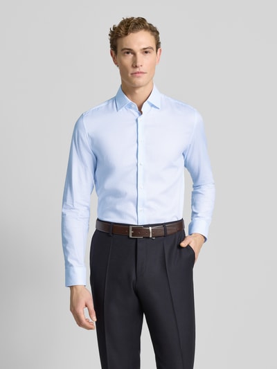 SEIDENSTICKER Slim fit zakelijk overhemd van katoen met kentkraag Bleu - 4