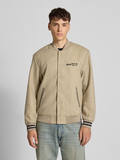 Replay College-Jacke mit Stehkragen und Label-Stitching Sand 4