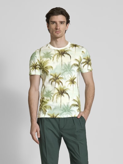 MCNEAL T-Shirt im Allover-Look mit Rundhalsausschnitt Hellgelb 4