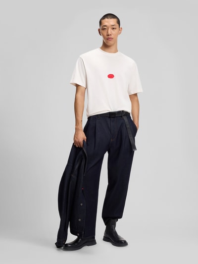 HUGO Relaxed fit T-shirt van katoenjersey, model 'DIVIS' Wit - 1