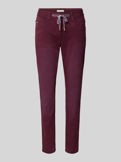 Tom Tailor Relaxed Fit Hose aus Baumwoll-Mix Bordeaux 2