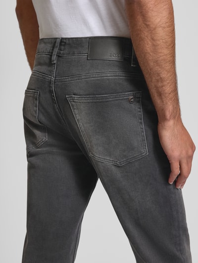 BOSS Orange Slim Fit Jeans aus Baumwoll-Mix Modell 'DELAWARE' Anthrazit 3