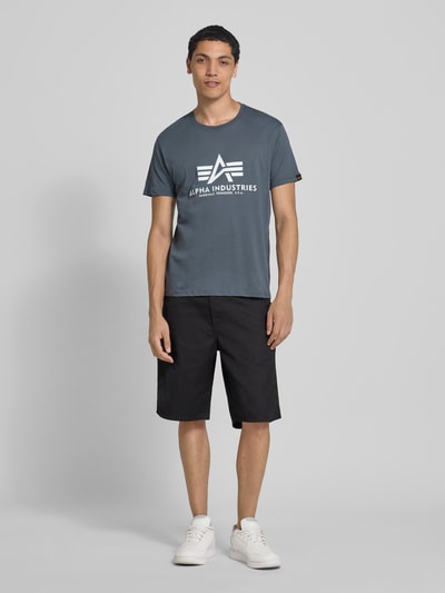 Alpha Industries T-Shirt mit Label-Print Hellblau 1
