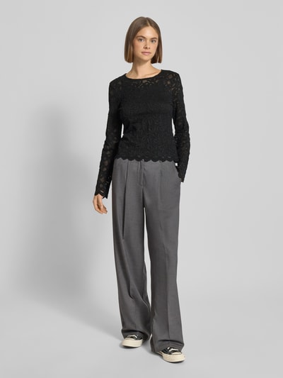 Pieces Regular fit blousetop van transparant kant, model 'JOHANNE'  - 1