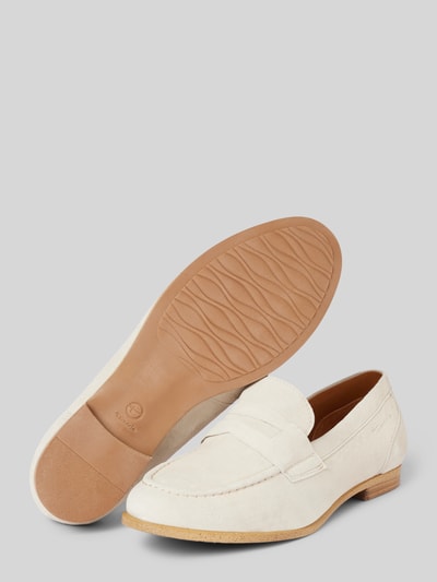 Tamaris Loafers aus Leder in unifarbenem Design Taupe 4