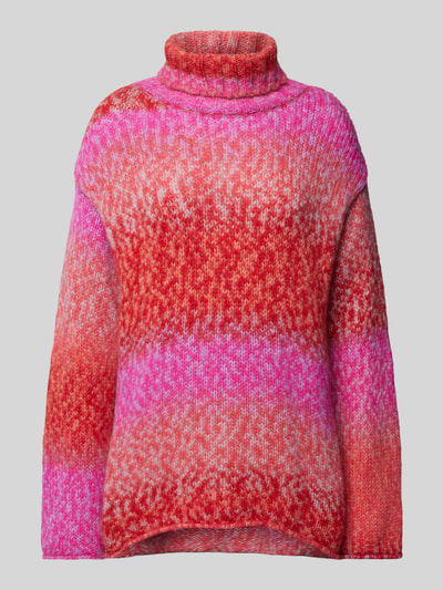 Milano Italy Oversized Strickpullover mit Rollkragen Pink 2