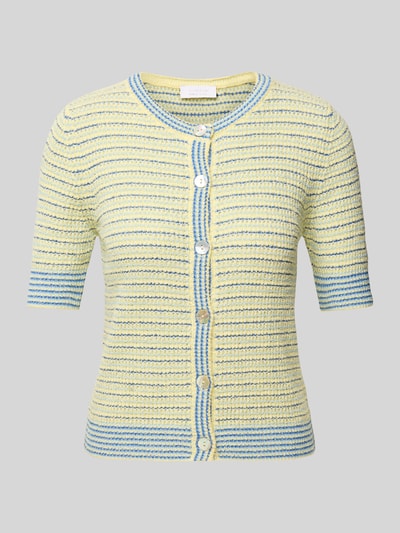 Rich & Royal Kurtka z dzianiny z listwą guzikową Jasnożółty 2