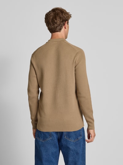 Only & Sons Regular fit gebreide pullover van katoenmix, model 'PHIL' Lichtbruin - 5