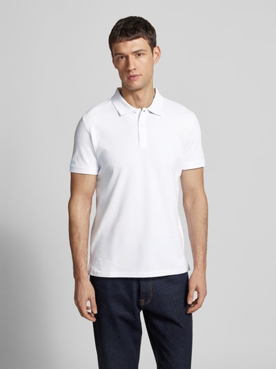 Tom Tailor Regular Fit Poloshirt aus Baumwoll-Piqué mit Logo-Stitching Weiss 4