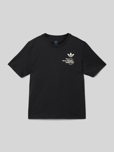 adidas Originals T-shirt met labelprint Zwart - 1