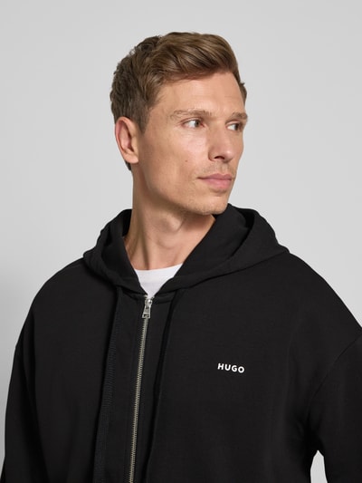 HUGO Relaxed Fit Sweatjacke aus reiner Baumwolle Modell 'DAPOZIP' Black 3