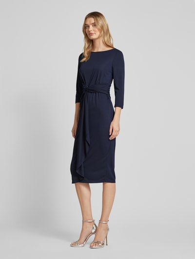 Lauren Ralph Lauren Midikleid mit Knotendetail Modell 'THALNEIA' Dunkelblau 1