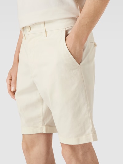 Knowledge Cotton Apparel Regular Fit Chino-Shorts mit Gesäßtaschen Weiss 3